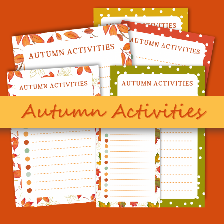 Autumn Activity Note Paper – Set of 6 Designs